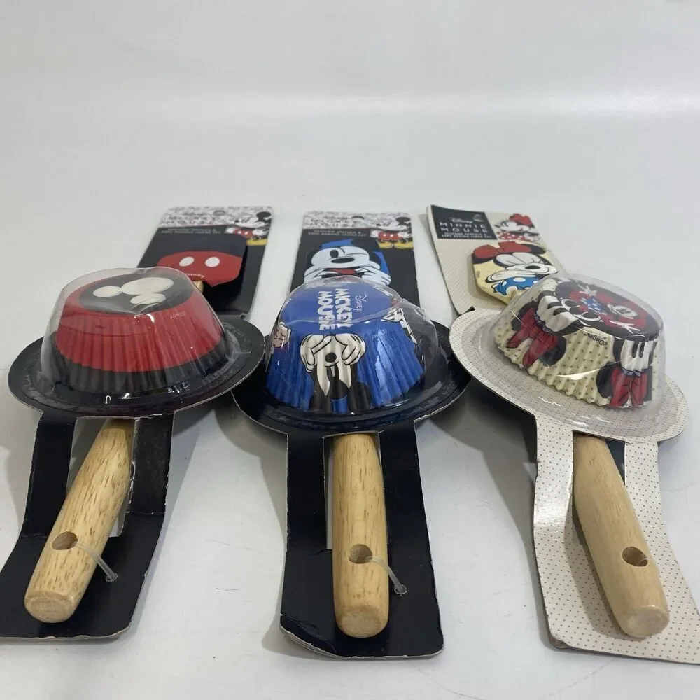 Lot (3) Mickey Minnie Mouse Silicone Baking Spatulas & 24pc Cupcake Liners Sets - Picture 6 of 6